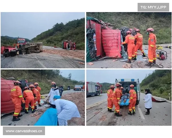 SUV追尾大挂车车头变形 消防官兵破拆救人 SUV追尾大挂车车头变形 消防官兵破拆救人